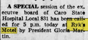 Caro Motel (Park Drive Inn) - Jan 18 1965 Article (newer photo)